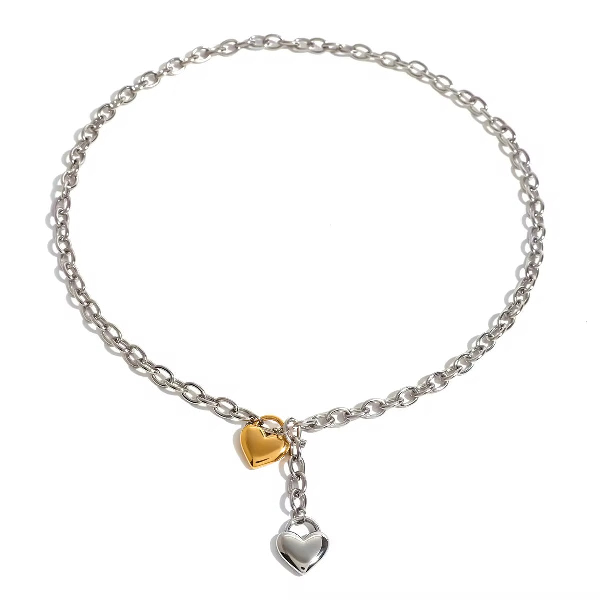 Dos Corazones Chain Necklace